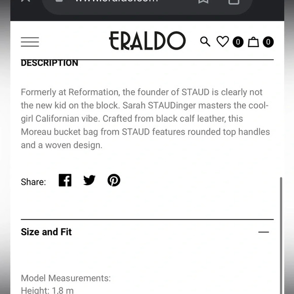 STAUD Black Moreau Leather Woven Bucket Mini Bag | Designer Minimalist Chic - Picture 6 of 7